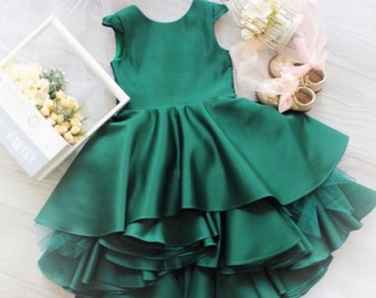 emerald green dress for baby girl