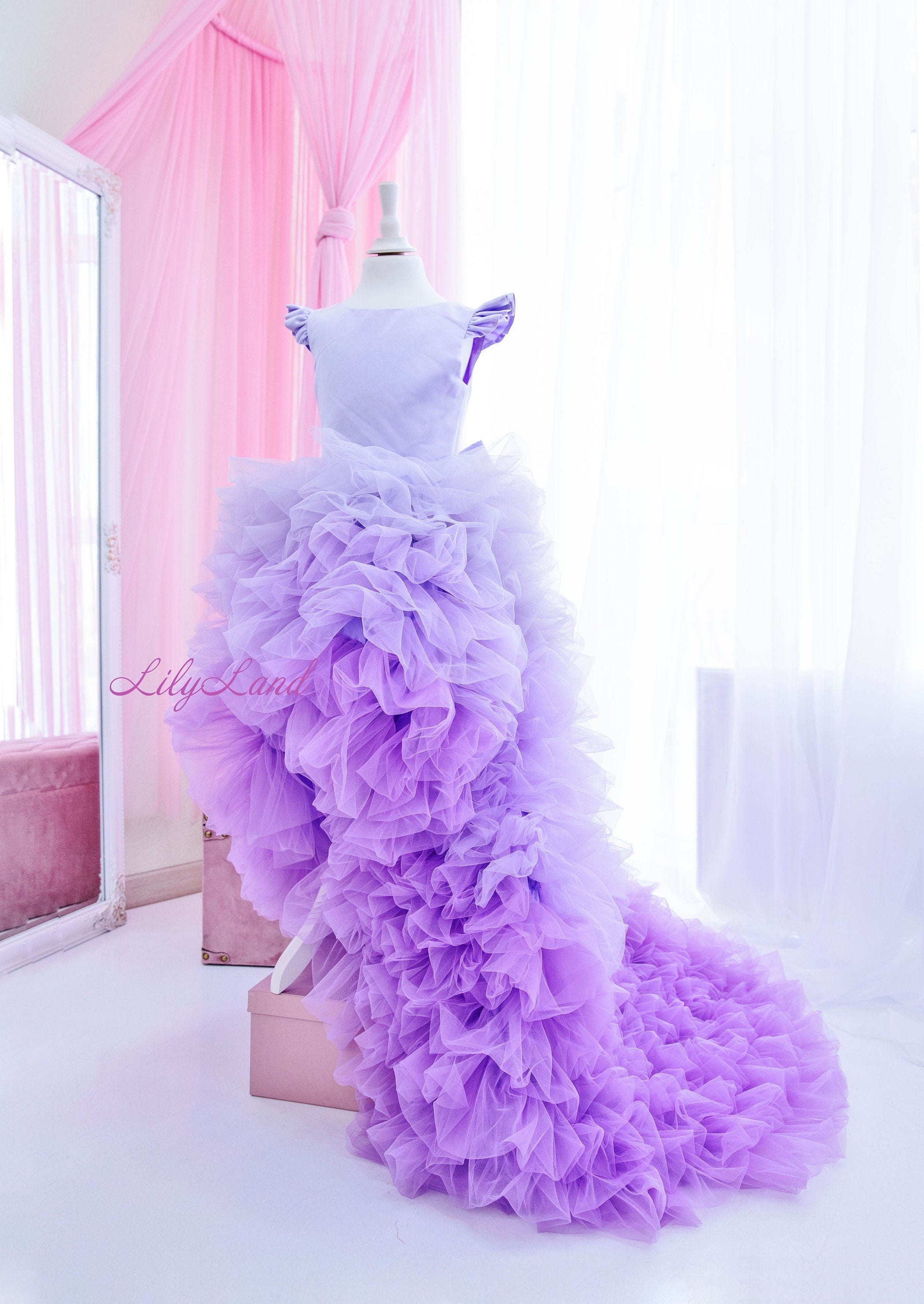 Purple Ball Gown,mommy and Me Dress, Women Clothing, Birth Tulle Dress ,  African Fashion, Matching Mommy and Daughter Tulle Dress 