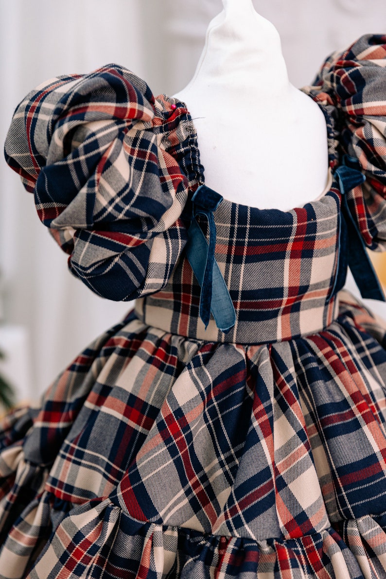 Charming Little One Light Blue and Pink Plaid Blair Dress