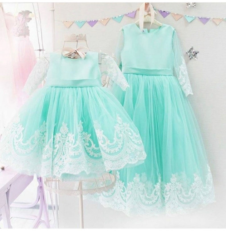 Matching Siblings Mint Dress Sister Matching Dresses Matching Etsy