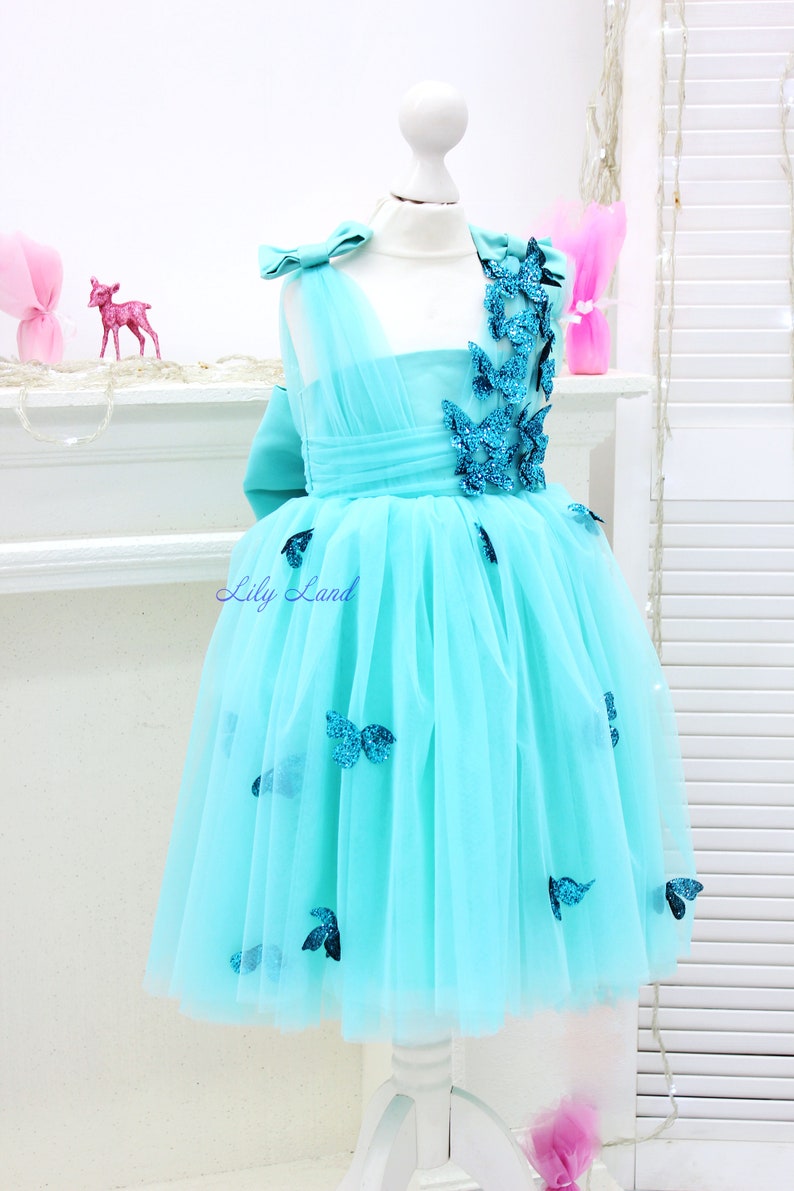 Butterfly Baby Dress With Sparkling Butterflies Butterfly Etsy