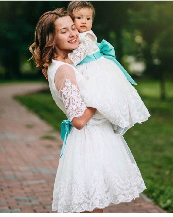 Ivory Mother Daughter Matching Dresses 