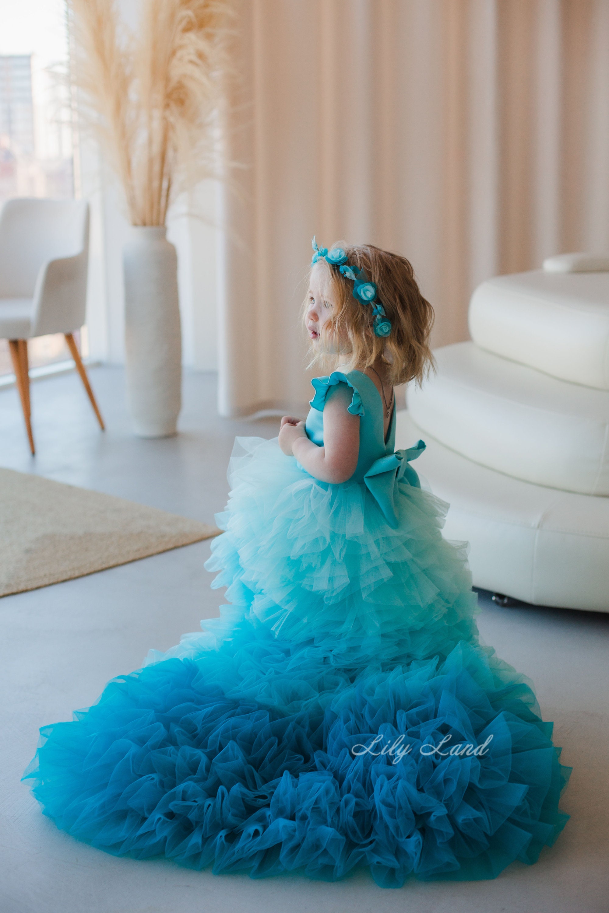 turquoise junior bridesmaid dresses Cute Kids Party Dresses,Short Junior Bridesmaid Dress,JB00070, J6 / Skyblue main image 1