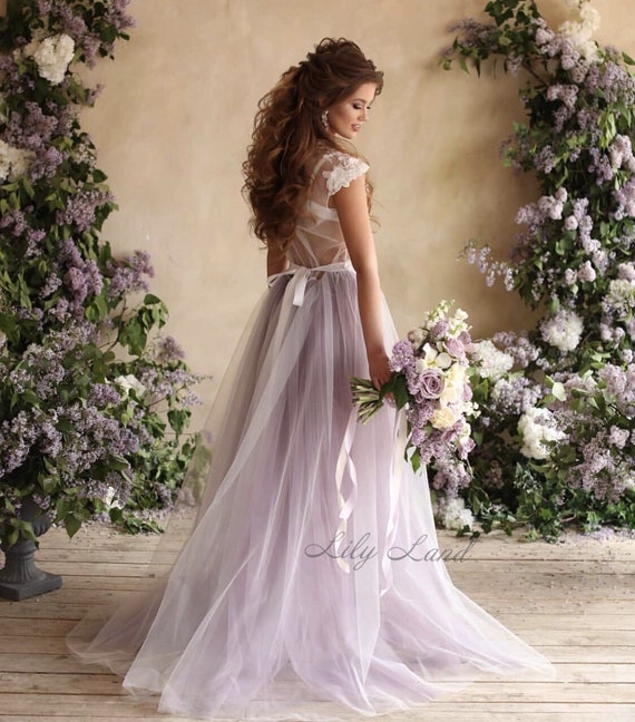Long Dress Lavender Baby Shower Gown Pregnancy Bridal Chiffon Photo Prop