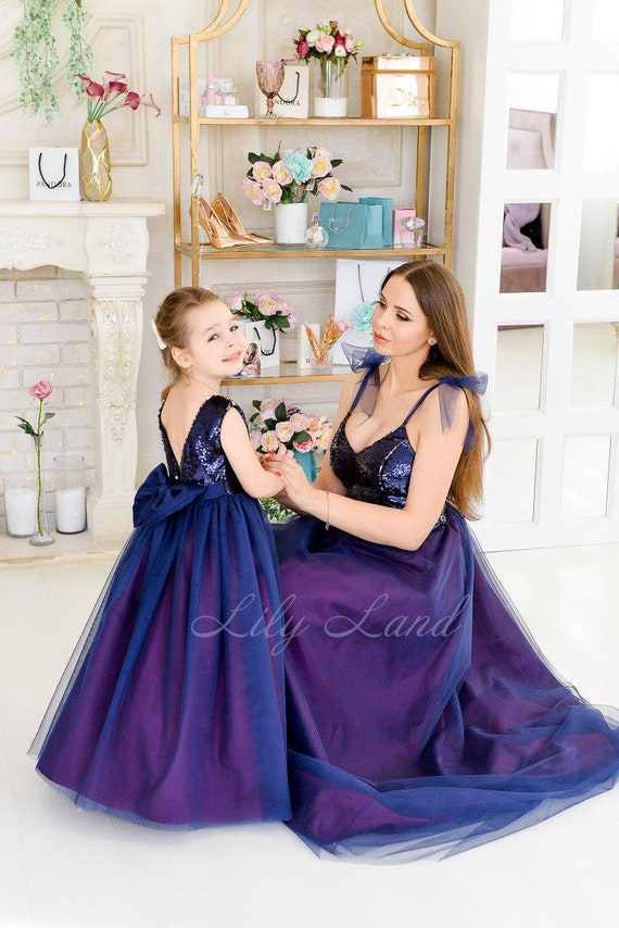 Matching dresses mother daughter navy 