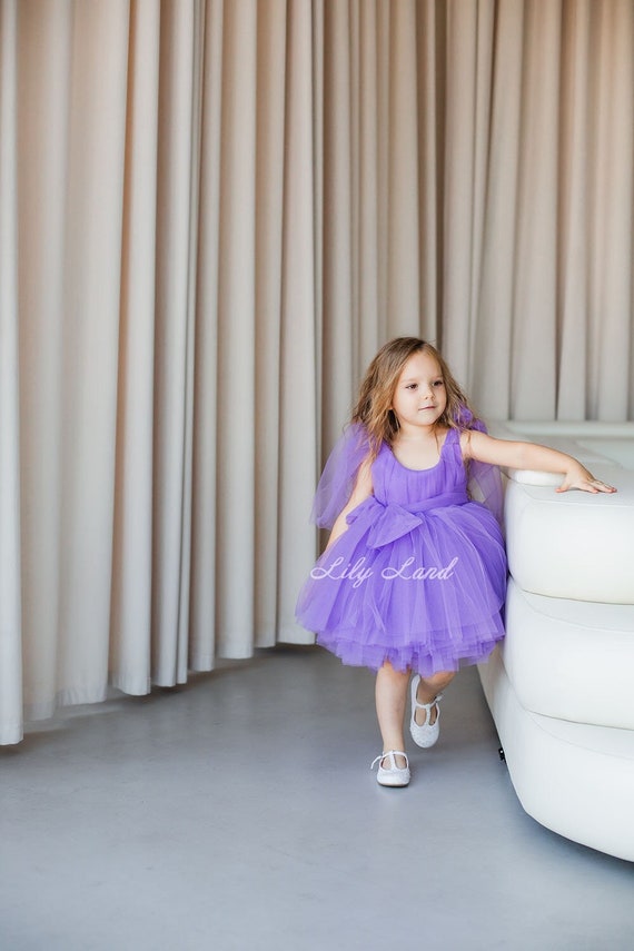 Lilac Lavender Junior Bridesmaid Dresses Purple Puffy Flower Girl Dress, First Birthday Baby Dress, Puffy Lilac Lavender Junior Bridesmaid Dresses Purple Puffy Flower Girl Dress, First Birthday Baby Dress, Puffy
