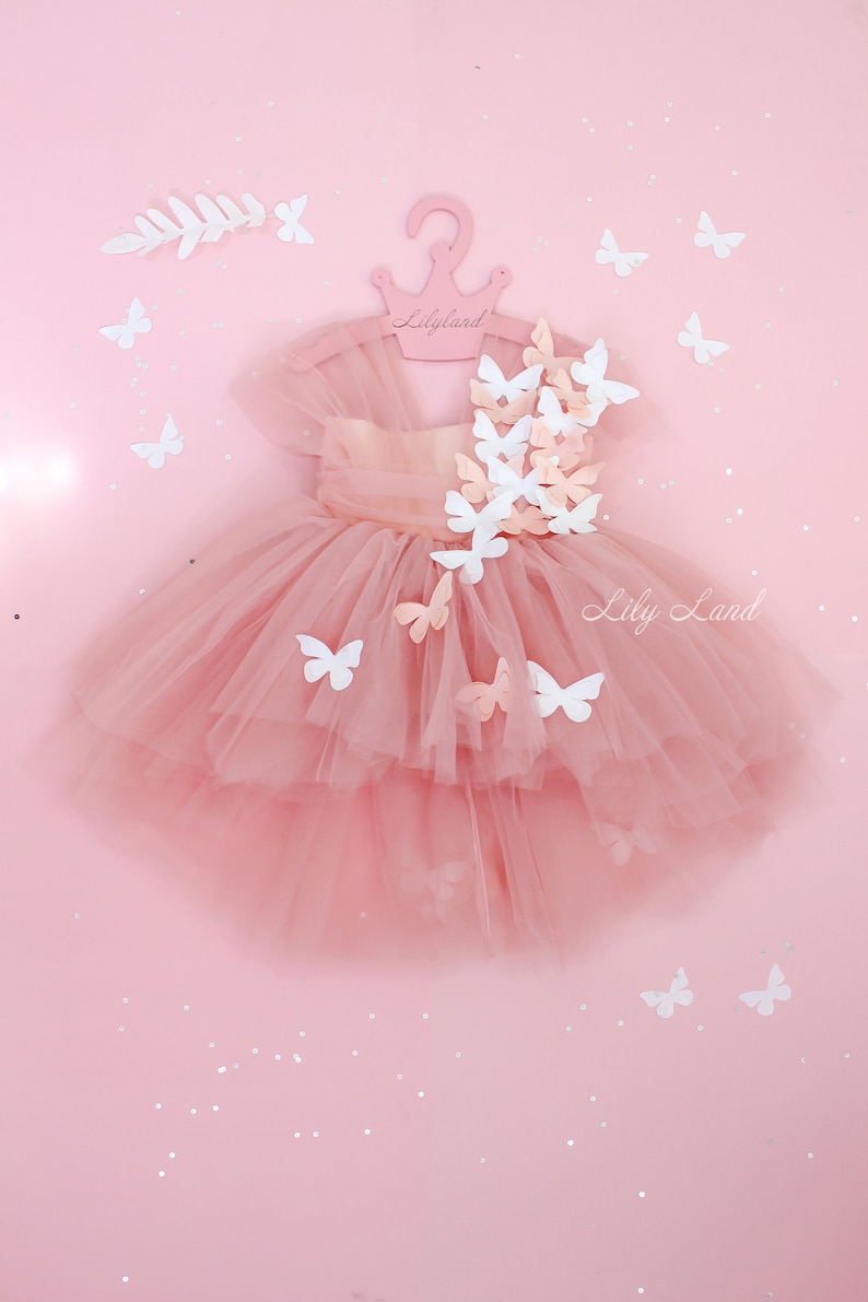 Butterfly Design Dress For Newborn Baby Girl In Cotton Stuff Red Color main image 0
