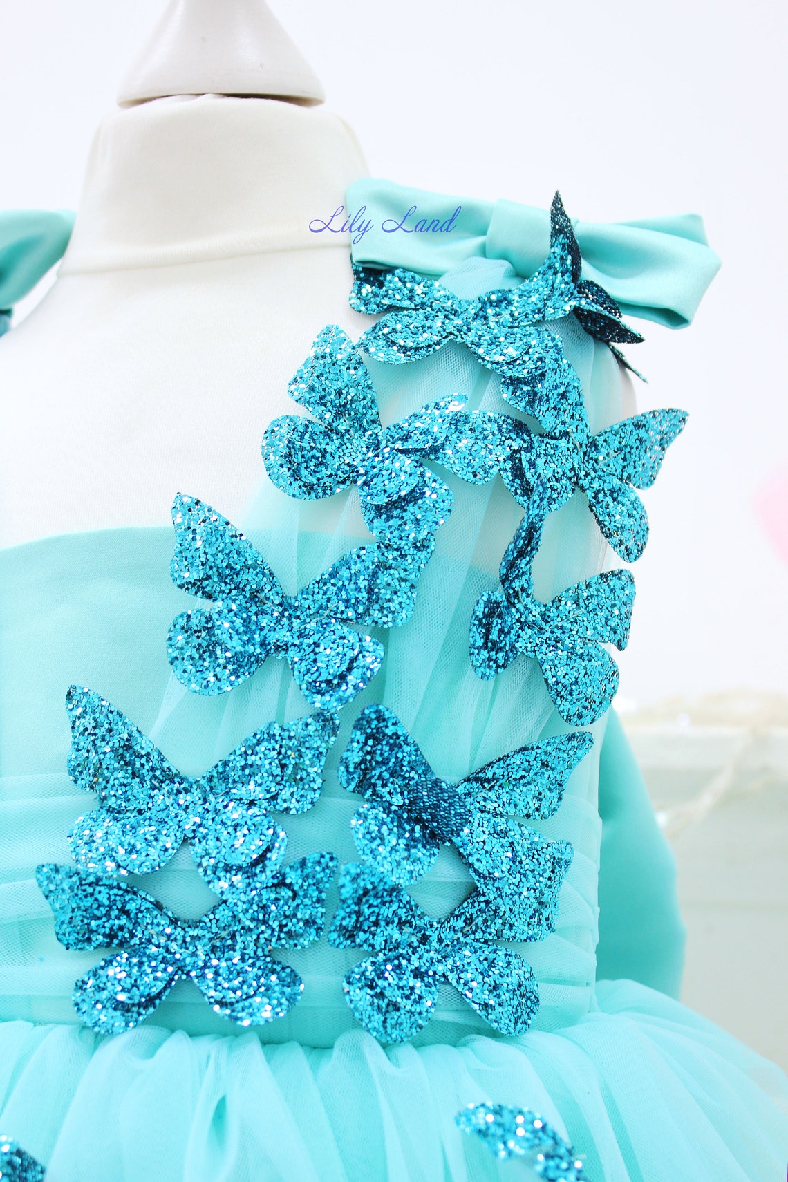 Butterfly Baby Dress With Sparkling Butterflies Butterfly Etsy