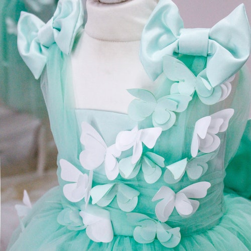 Baby birthday butterfly style shops dress, first birthday party dress, puffy baby dress with butterflies, flower girl dress baby butterfly dress