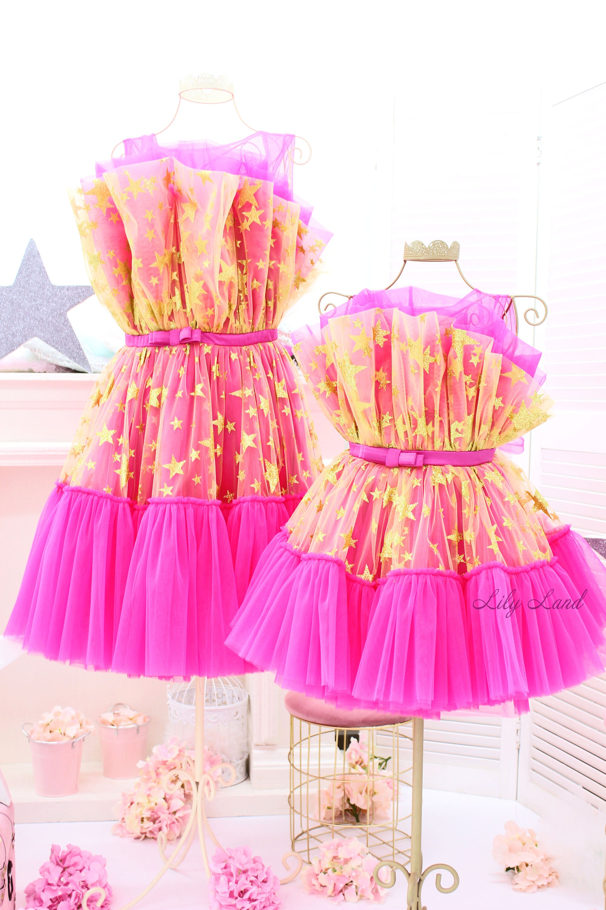 Mommy and Me Matching Dresses Hot Pink Tulle Dress Sparkly - Etsy