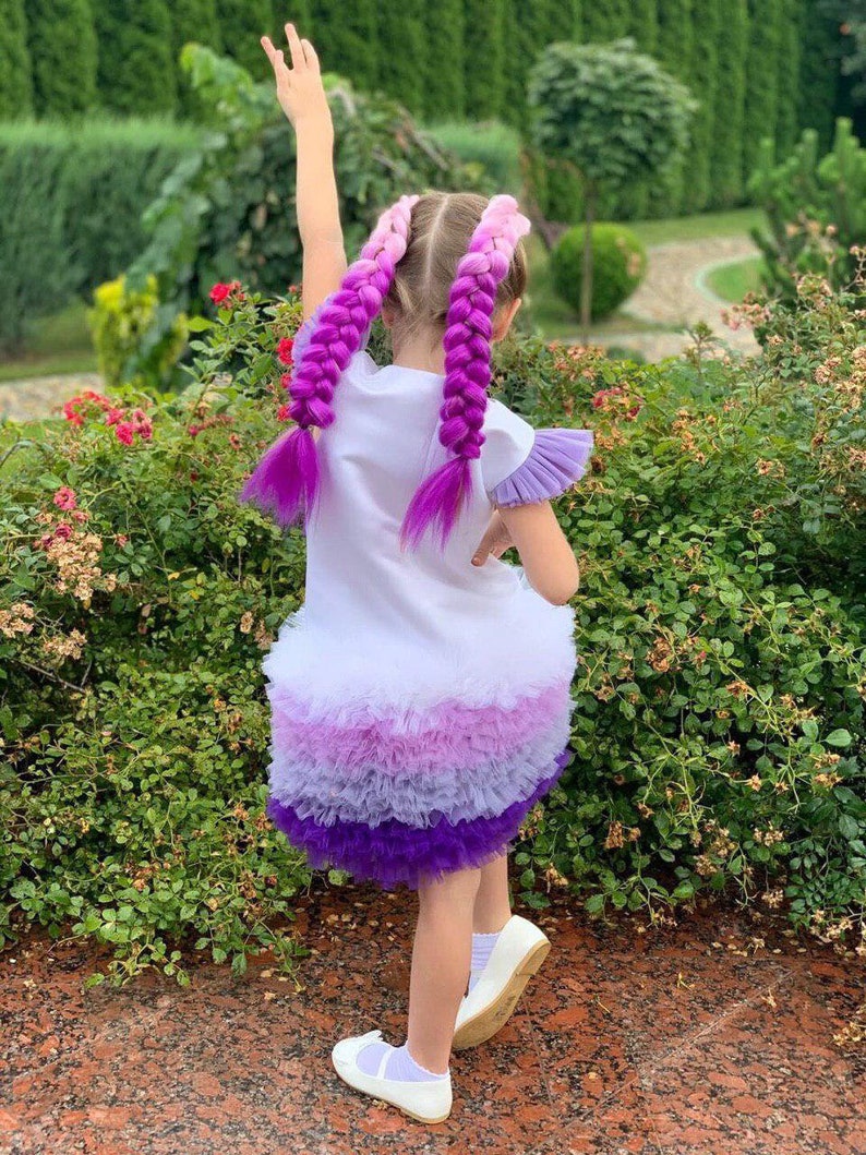 pink and violet little girl dresses