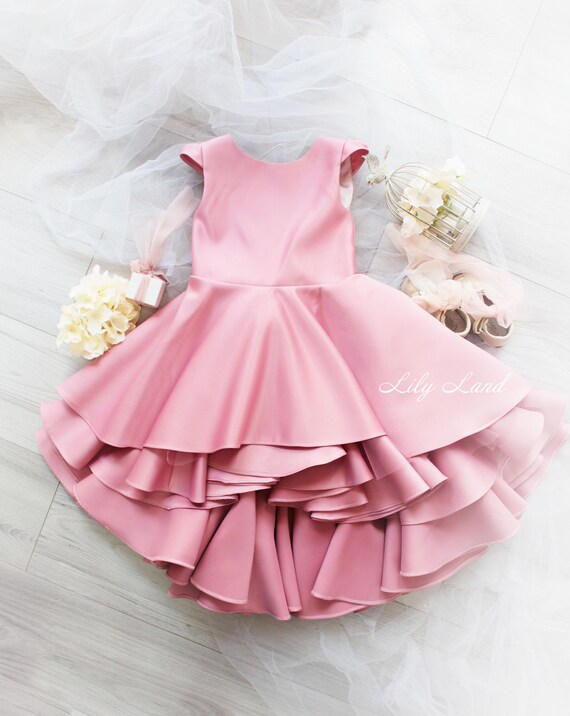Girls ruffle dress pink girl dress baby 