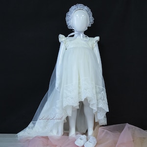 Bebe Beaded Christening Dress in Ivory