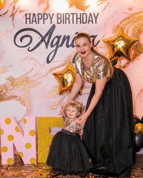 black and gold birthday dress