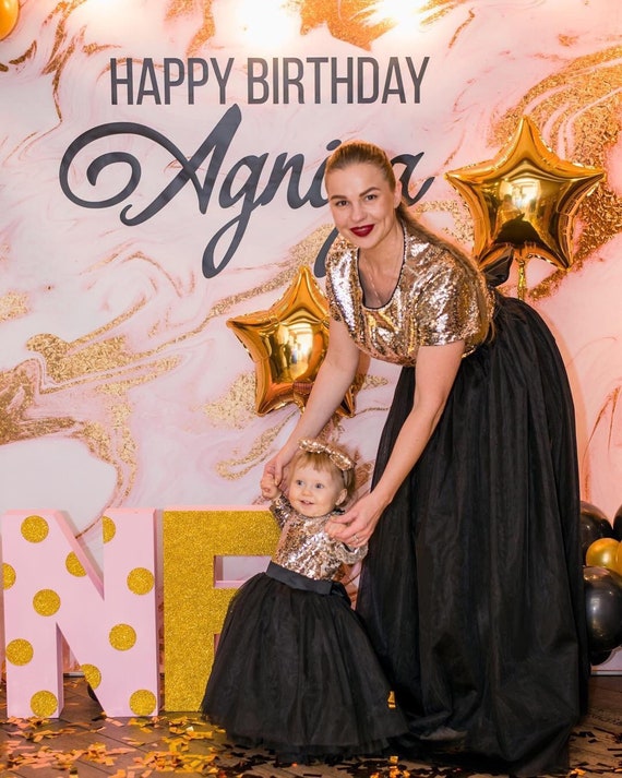 mother and daughter matching birthday outfits