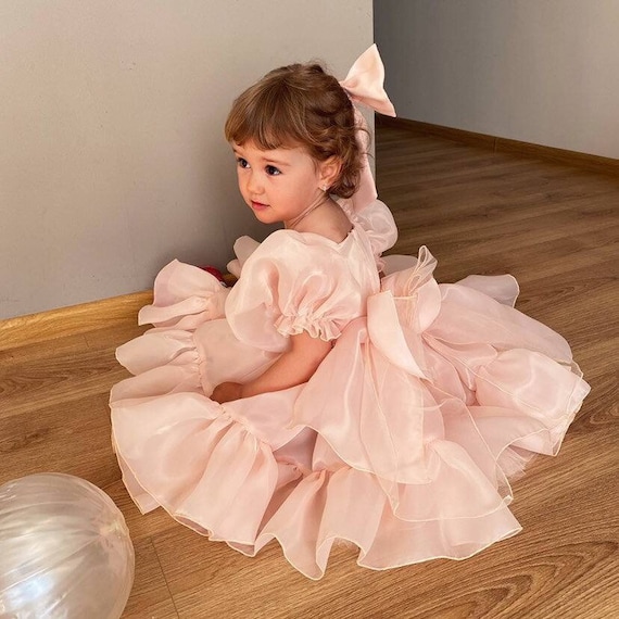 organza tutu dress Tutu Puffy First Baby Birthday Dress, Wedding Guest Flower Girl Dress,  Party Princess Girl Gown, Pageant Prom Toddler Special Occasion Dress