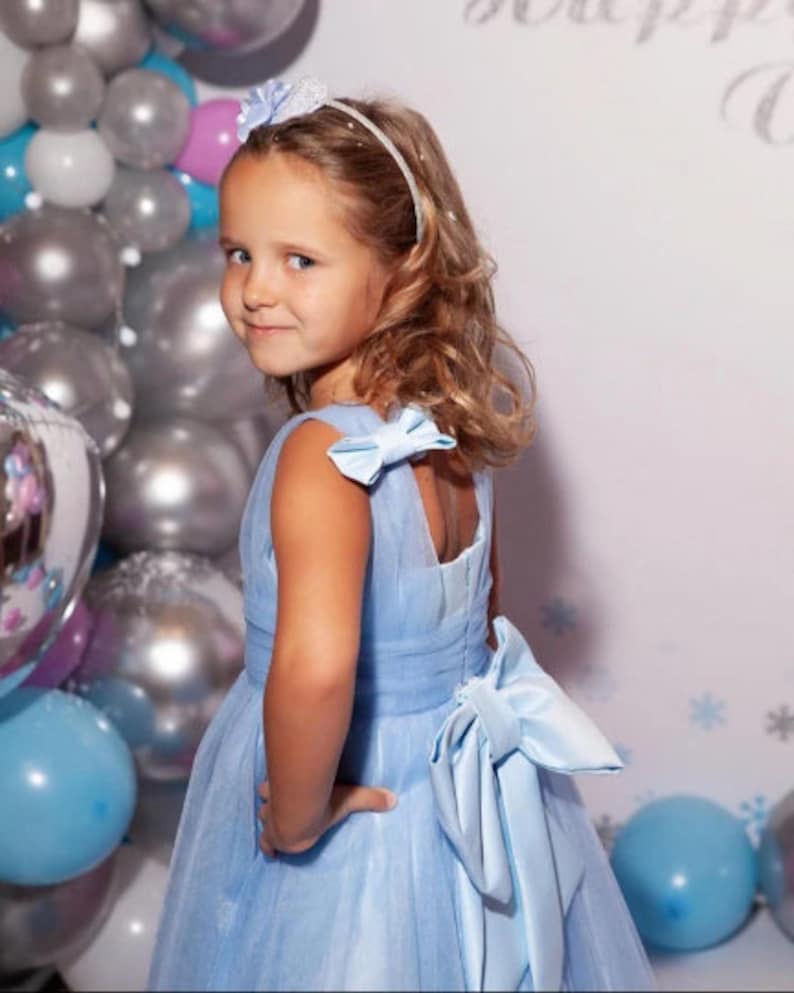 Blue Baby Girl Dress Stunning Tul Infant dress Toddler Flower Etsy España