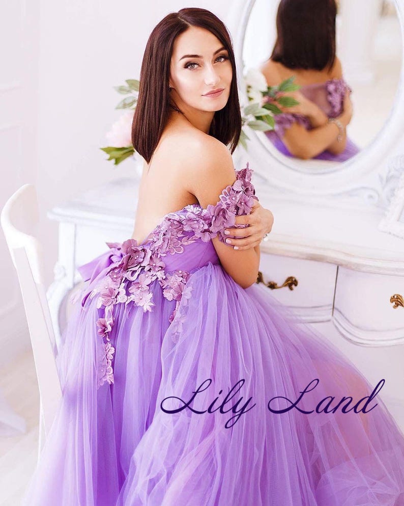 Lavender Maternity long dress photoshoot purple Maternity gown Etsy