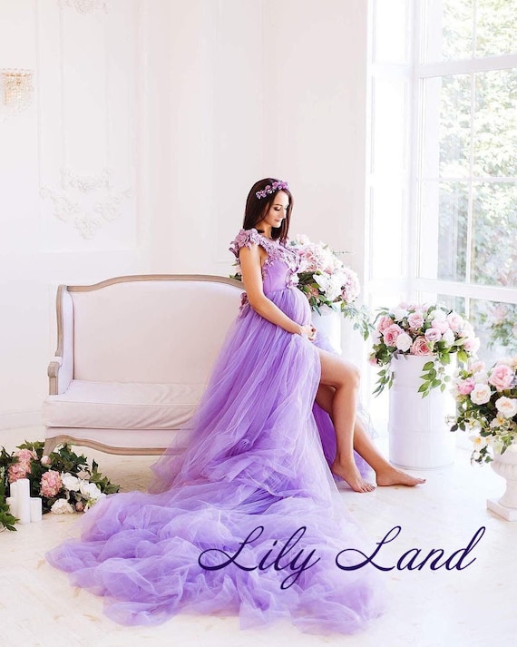 lavender maternity dress