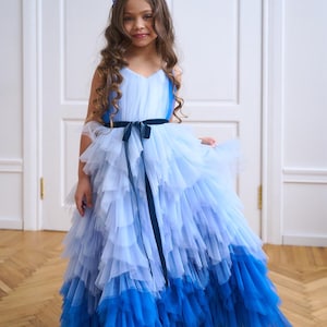 Long Blue Pageant Dress 4t - Etsy
