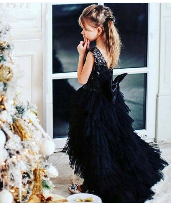 flower girl dresses in black