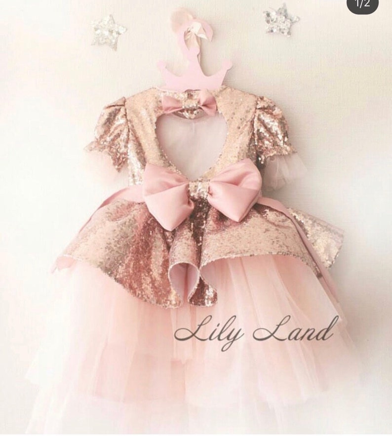 Birthday Girl Dress Blush Sequin Sparkling Dress Tutu Dress Etsy