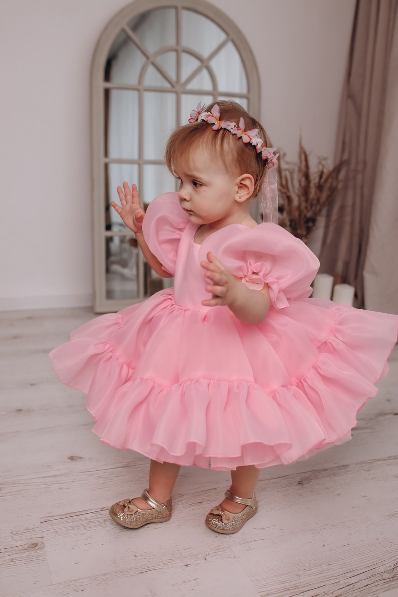 Blush Tutu & Tulle Puffy Flower Girl Dress First Baby Etsy