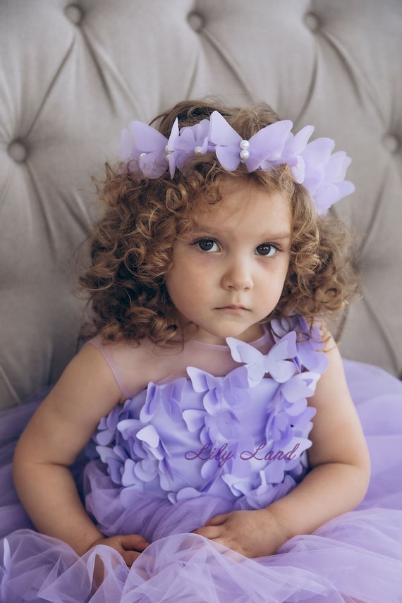 Lilac Butterfly Baby Flower Girl Headband Birthday Party Cute Hair Accessories Princess Hair Grown Photo Prop Handmade Baby Shower Gift Etsy UK