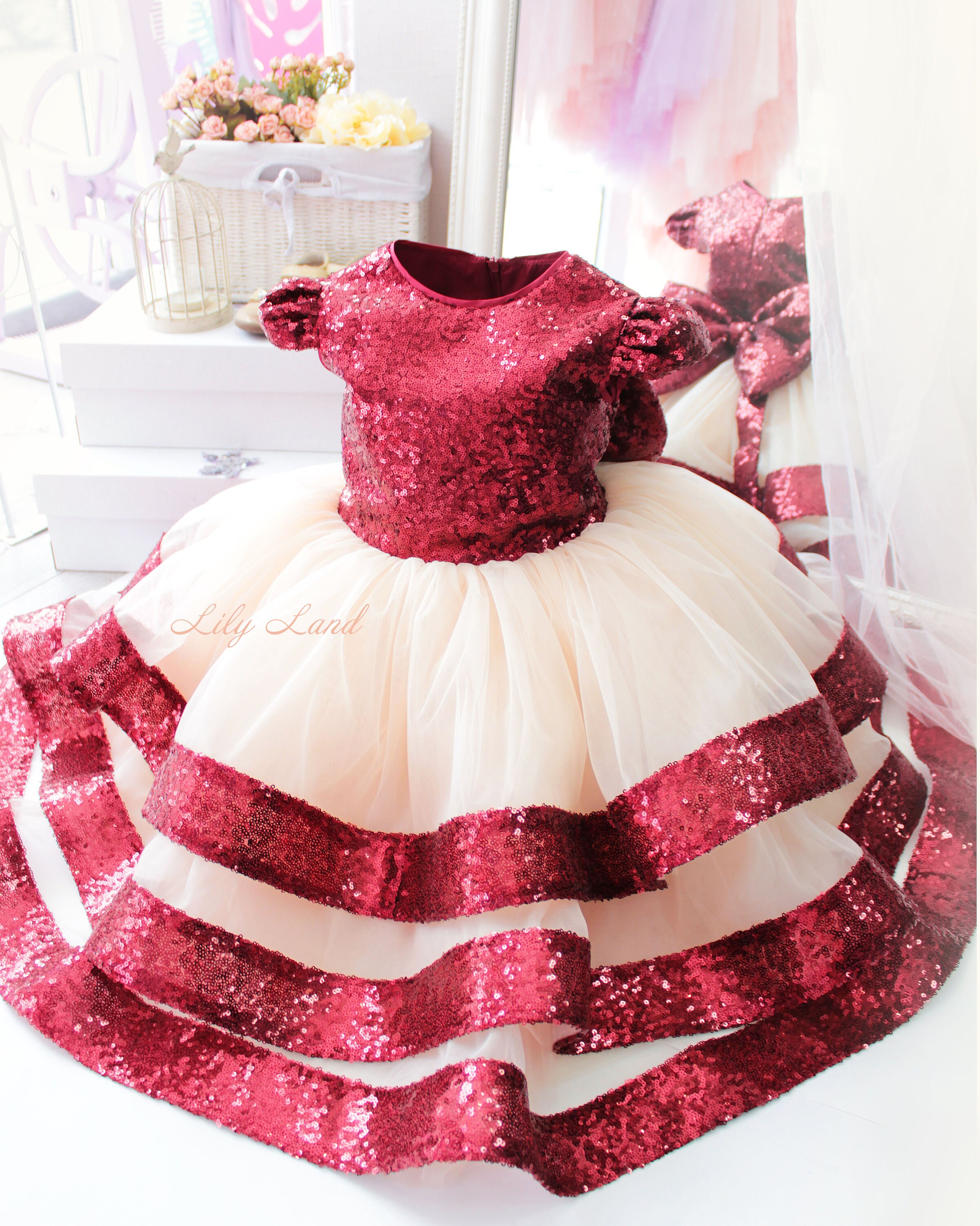 Burgundy Flower Girl dress Flower baby Dress tutu dress girls Etsy