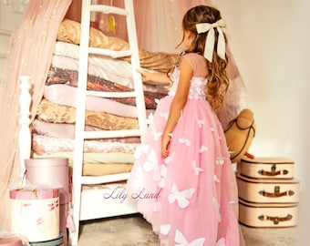 Butterfly style girl birthday dress, baby butterfly dress, birthday girl dress, flower girl dress, wedding baby dress, photoshoot girl dress