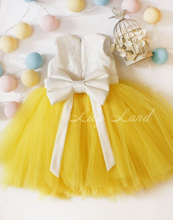 flower girl dress with sunflower