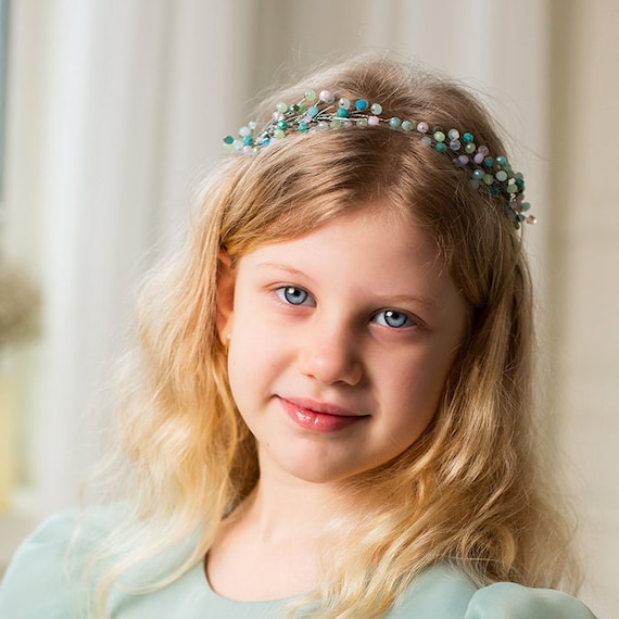 Corona Per Capelli Da Sposa E Comunione - Ghirlanda Fiore Bianca In Lega, 34cm, Per Ragazze - Foto 9