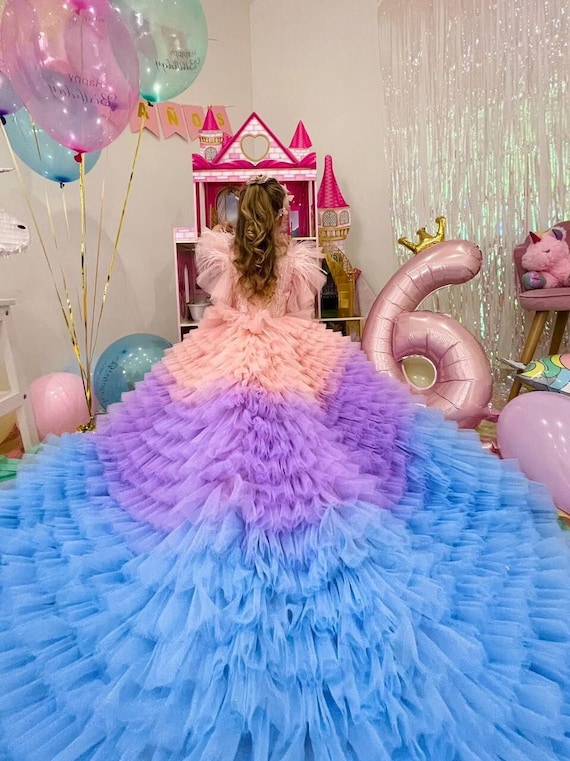 Rainbow puffy skirt hot sale