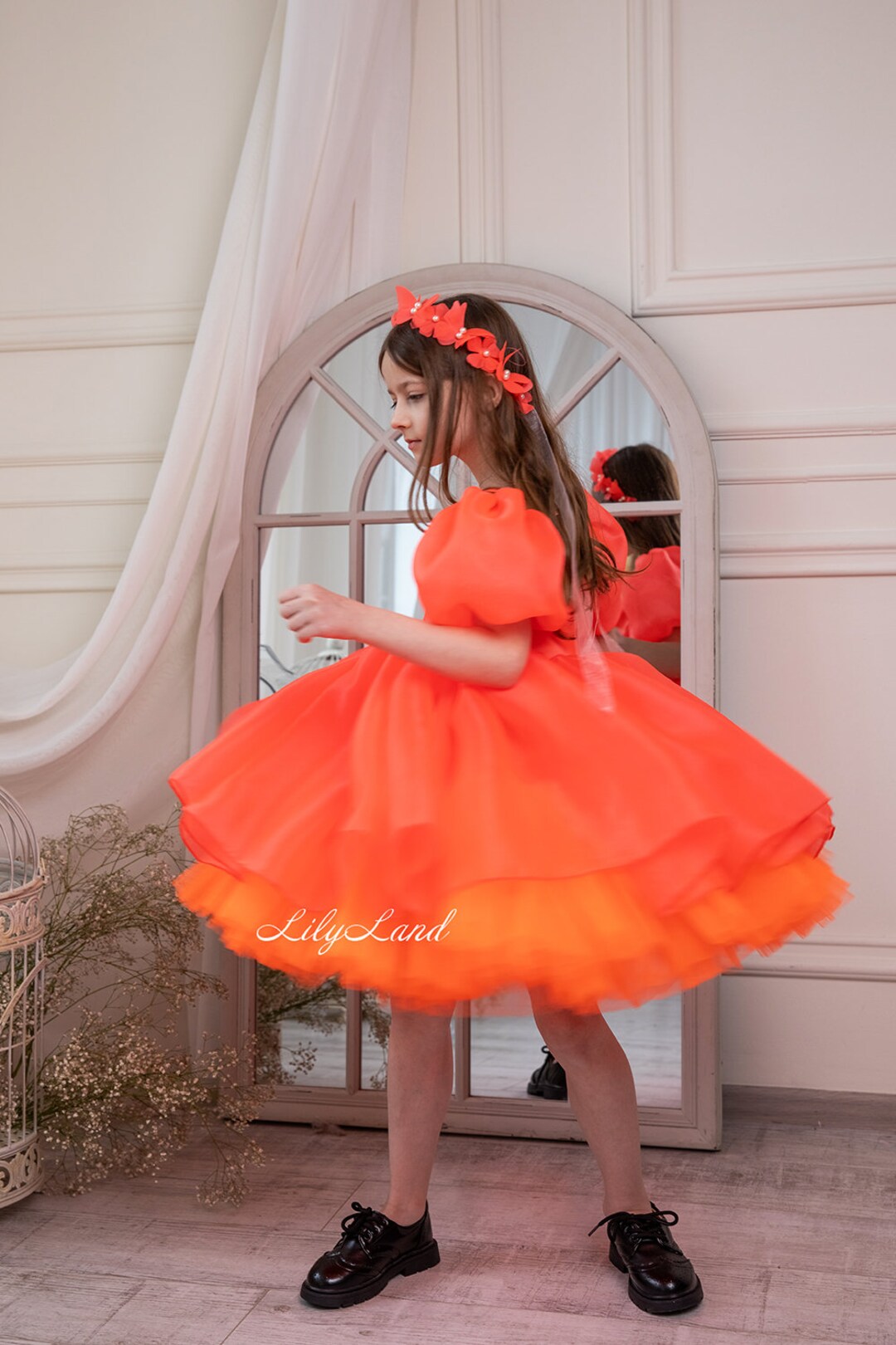 Ahhaaaa Olive Party Wear Dress for Baby Girls