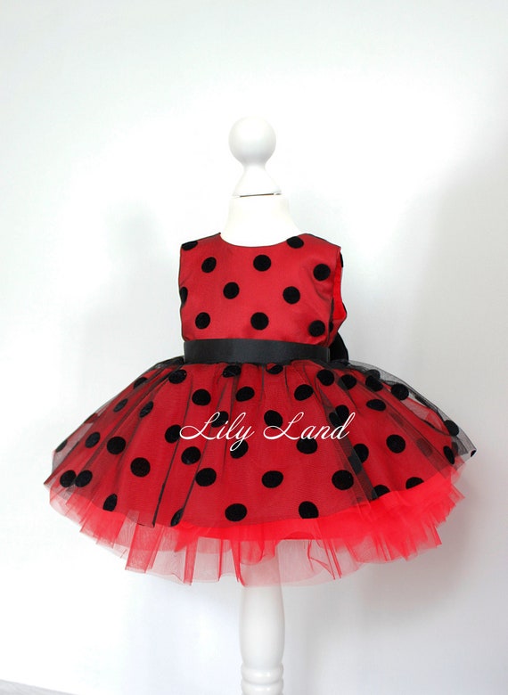 Minnie Mouse Style Baby Girl Dress Polka Dot Red Tulle Puffy | Etsy
