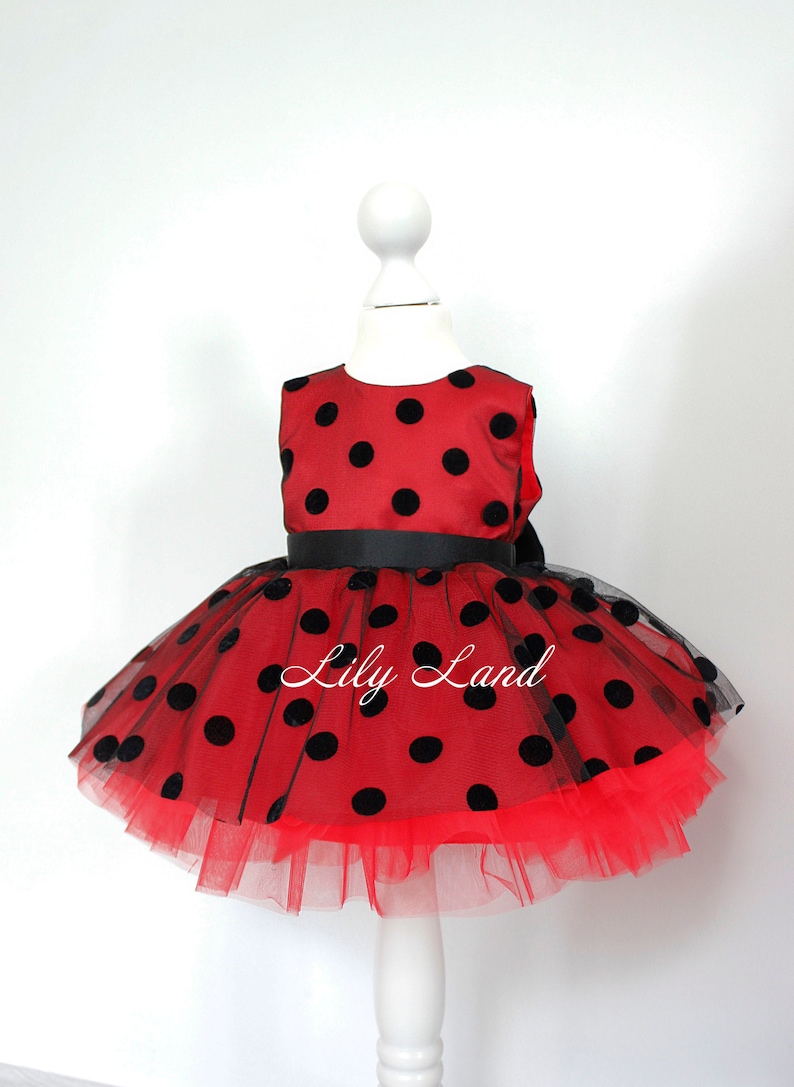 pageant fancy fairy tutu baby dress Minnie Mouse style baby girl dress festival birthday party polka dot red tulle puffy dress for girl