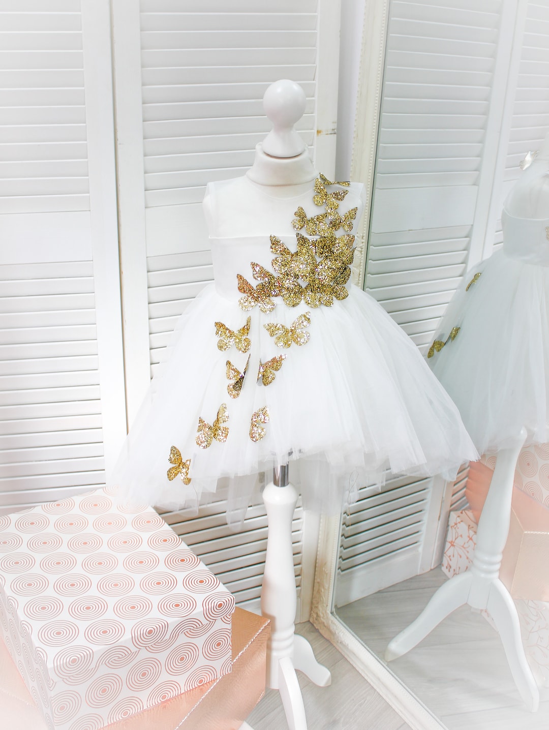 Gold Butterfly Baby Dress Birthday Baby Style Butterfly Etsy