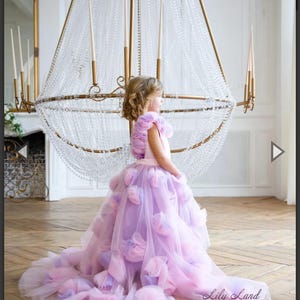 Lavender Princess Kids Party Gown GACH206