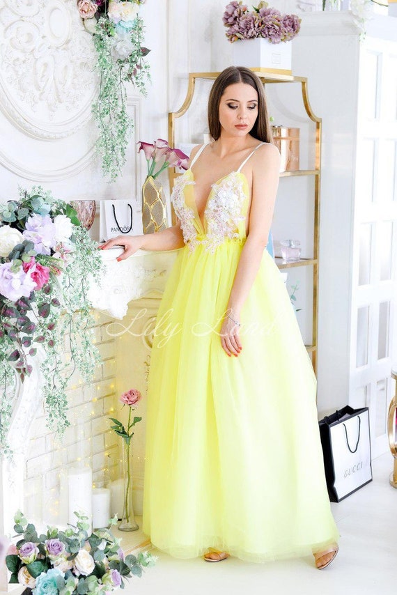 Neck Sleeveless Maxi Dress Yellow Dress 