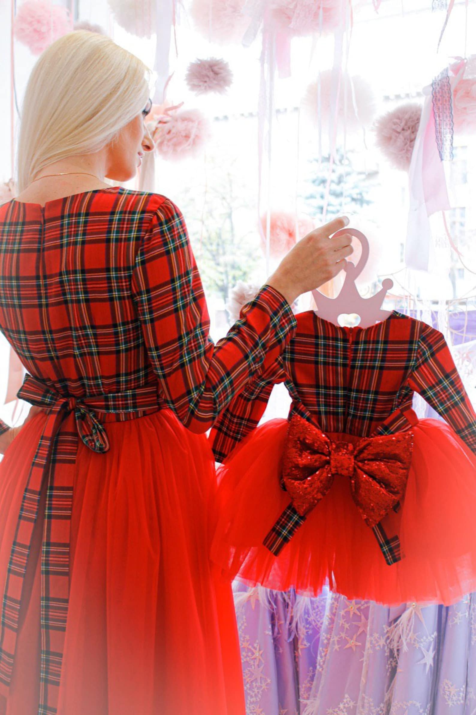 Mom And Daughter Matching Christmas Outfits Matching Outfits Matching  Christmas Dresses Mom Daughter Holiday