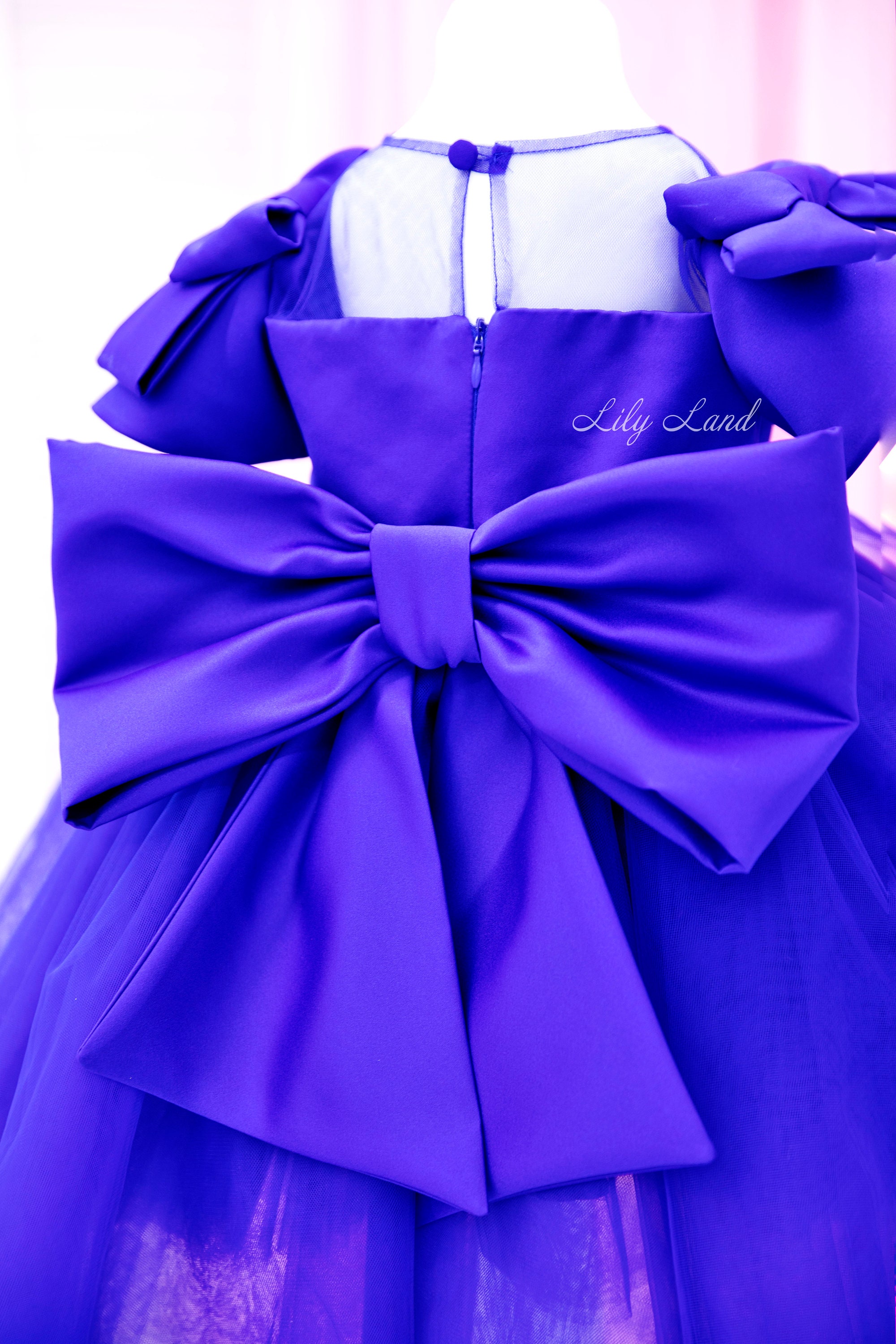 Electric Blue Baby Dress Birthday Girl Dress With Bows on the Etsy