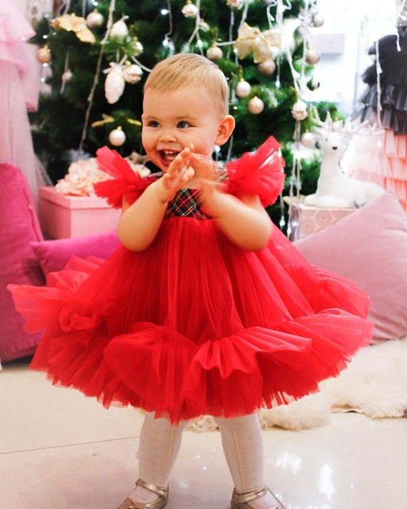 Vestido rojo de Navidad para bebés bebés traje de a Etsy México