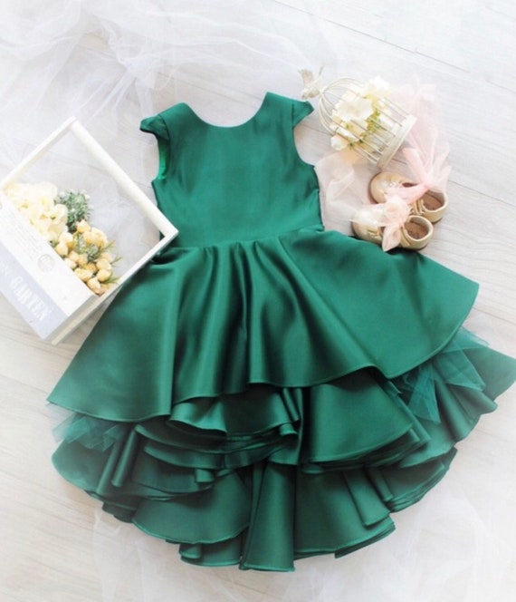 girls emerald green dress