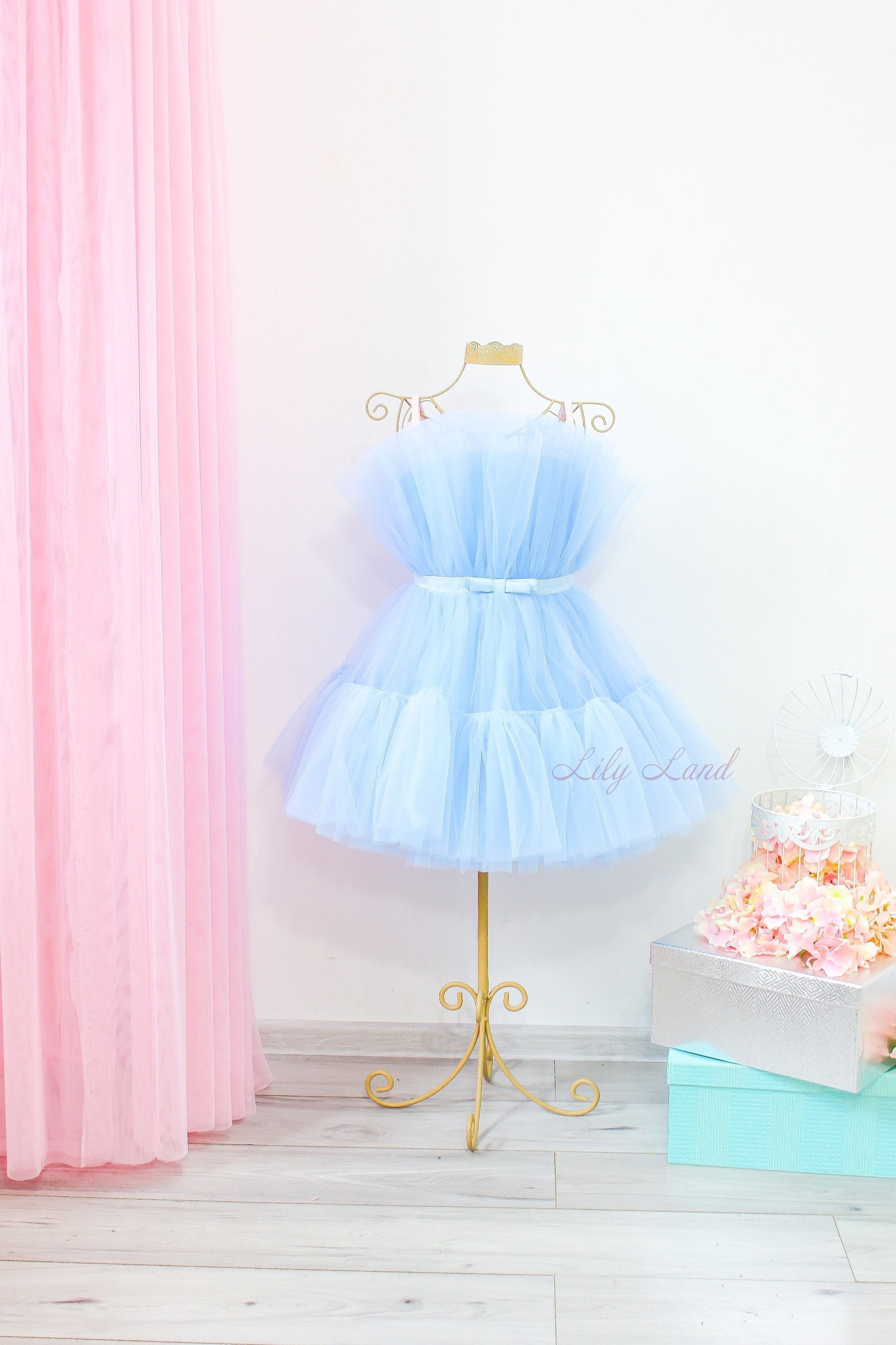 Blue baby girl dress flower girl dress off shoulders girl Etsy