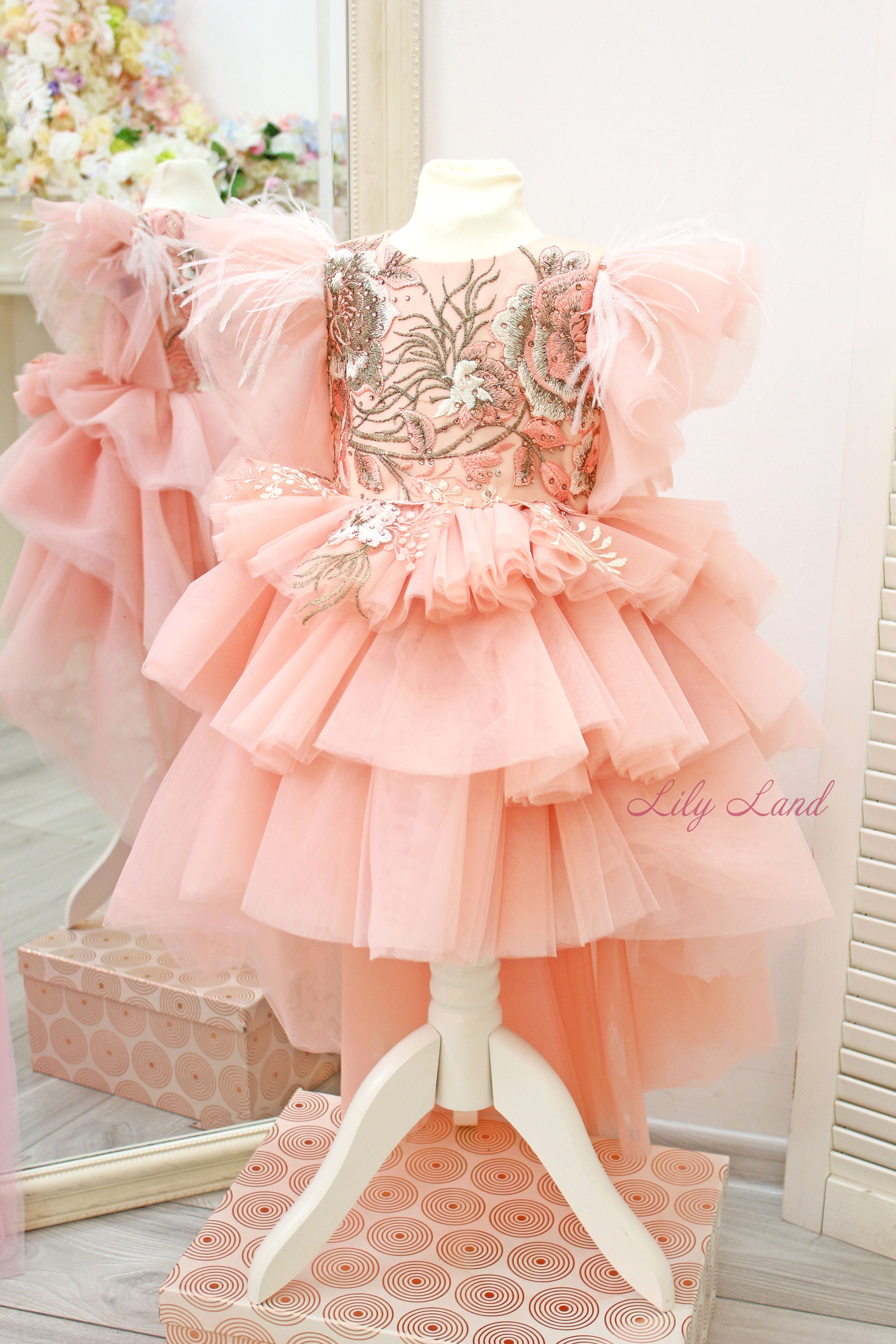 Luxury handmade baby girl dress puffy asymmetrical girl dress Etsy