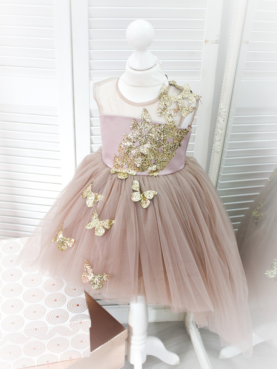 Gold Butterfly Baby Dress Birthday Baby Style Butterfly Etsy