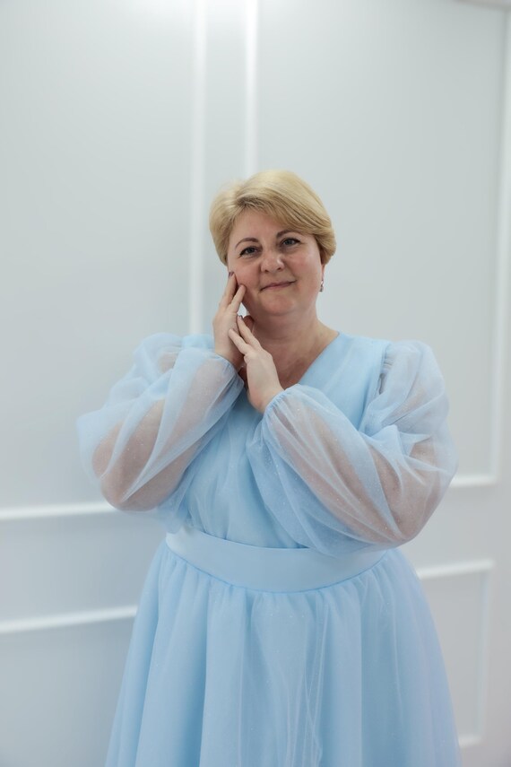 light blue dress plus size Women's In Your Happy Place Dress, Blue