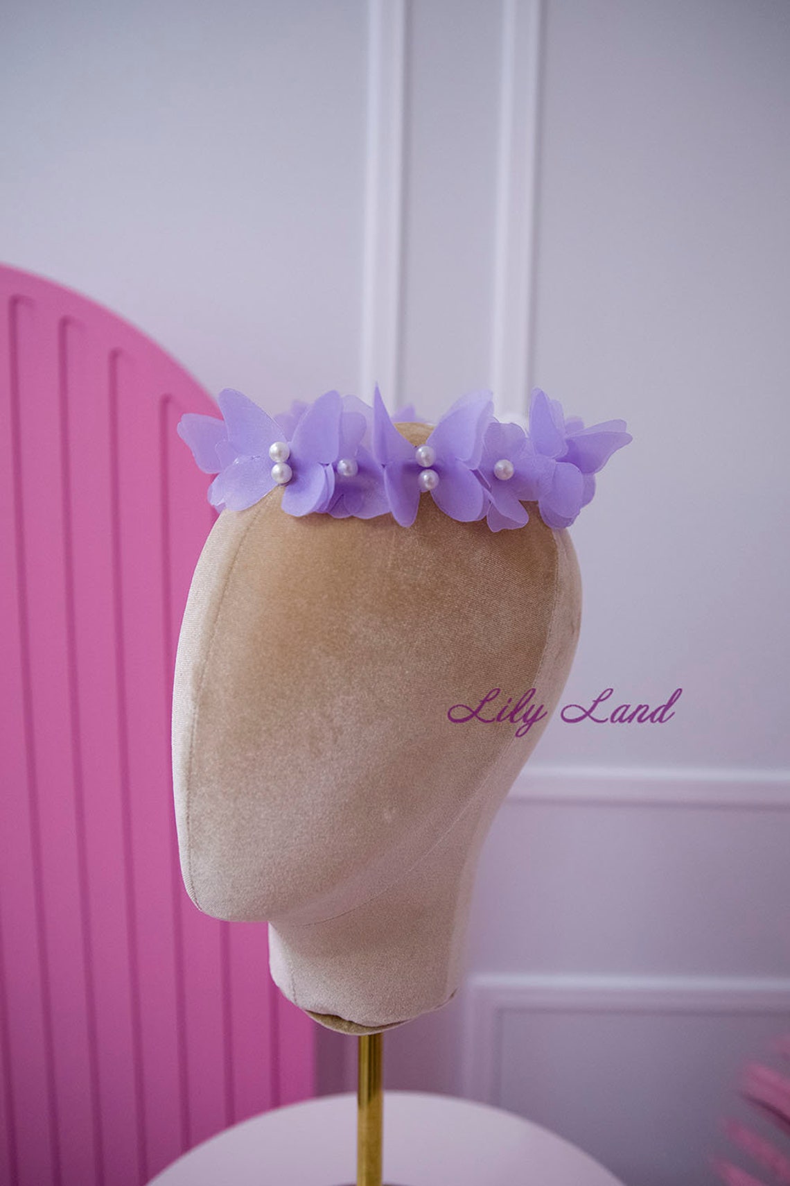 Sofia Baby tulle ruffled butterfly garden headband main image 1