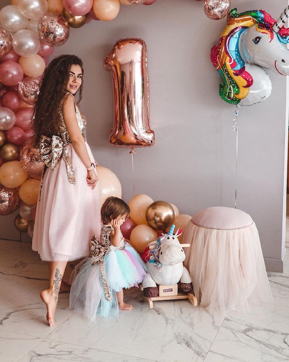 mom and daughter dresses for first birthday
