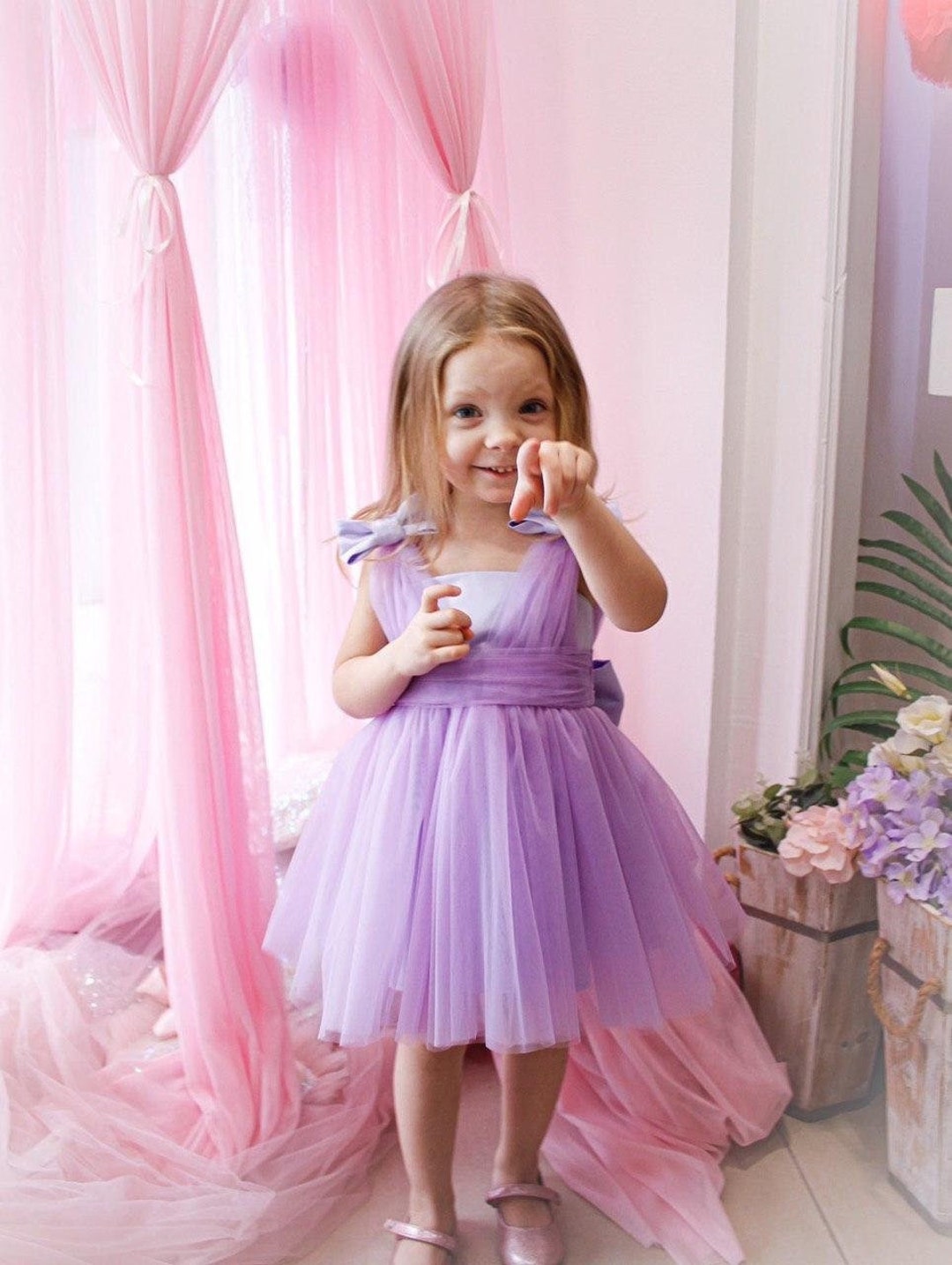 Baby girl dress vestido lila niñas impresionante tul tutu - Etsy México
